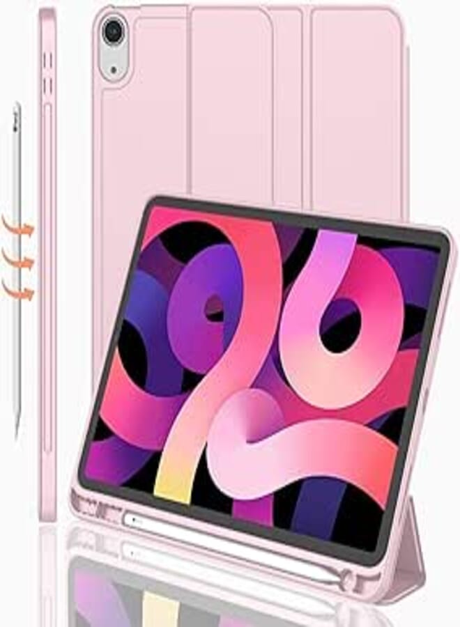 Oaky Case for Apple iPad Air 6th Gen 11 inch Case [M2 2024] & iPad Air 5th / 4th Gen 10.9 inch [2022/2020] Slim Trifold Stand with Auto Wake/Sleep Soft TPU Back case for iPad Air 4/5/6 - Pink